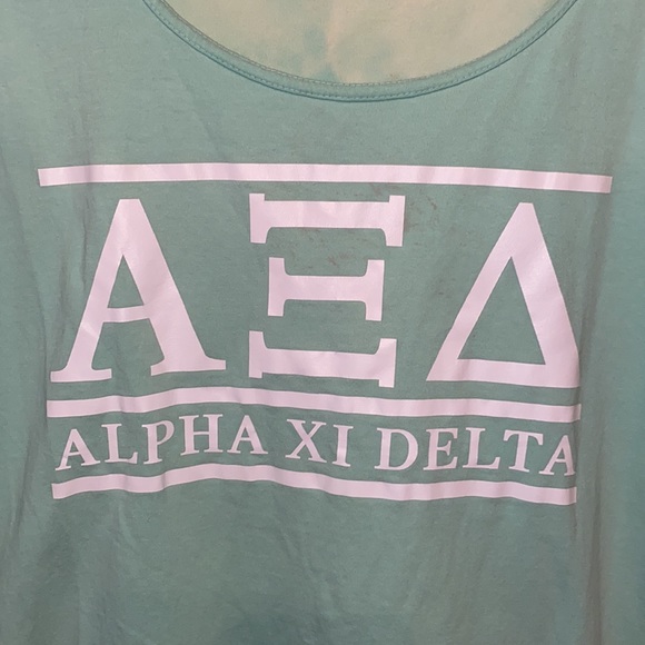 Alpha Xi Delta Teal Tank Top - Picture 3 of 4